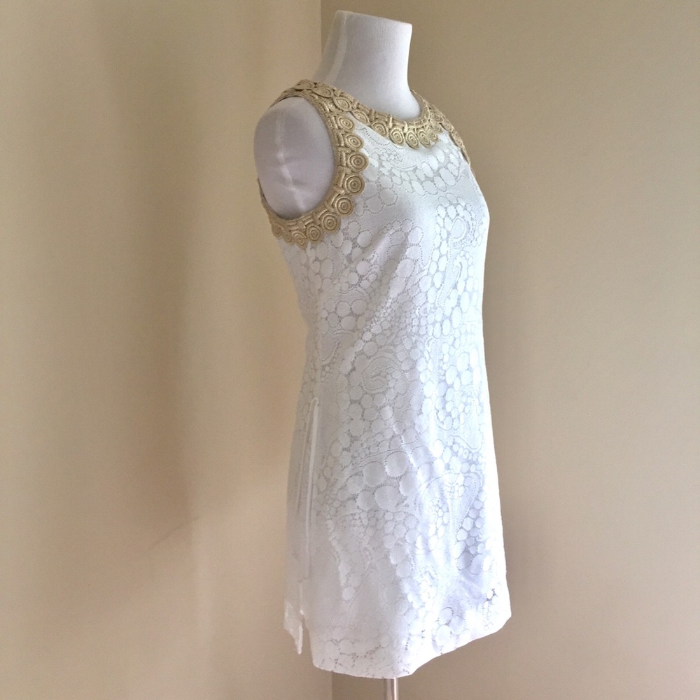 Lilly Pulitzer White & Gold “Donna” Romper NWOT